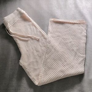 Crochet beige ( or off white ) high waisted long pants , NWT! Smoke and pet free